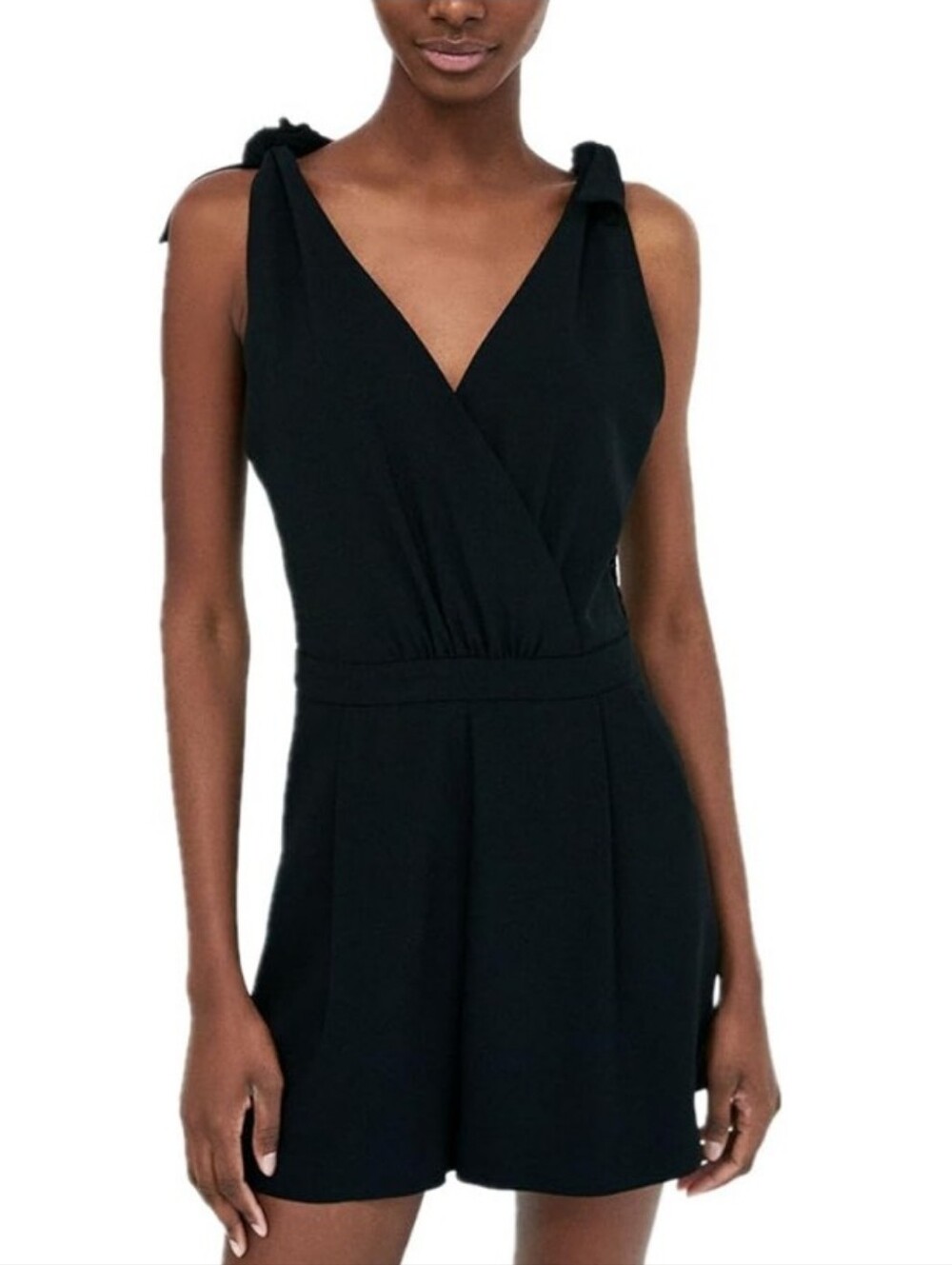 Black Tape Black Lace Insert V-Neck Romper S